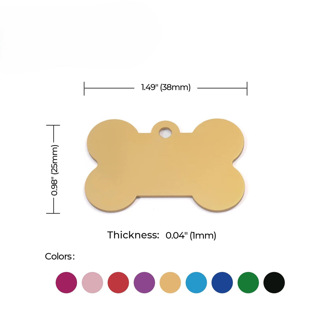 Anodized Aluminum Bone Dog Tag