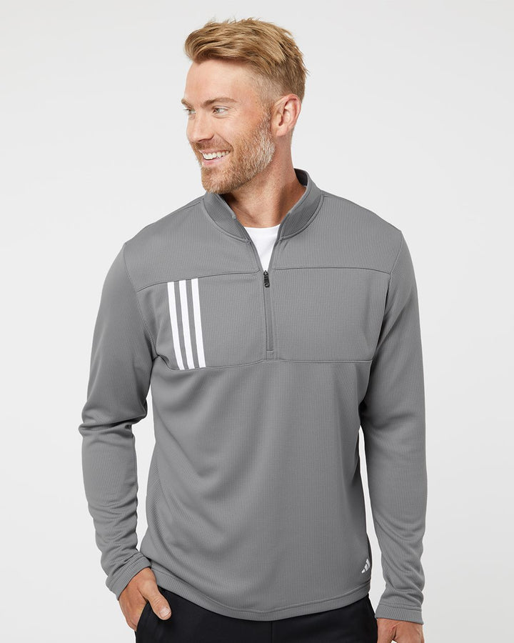 3-Stripes Double Knit Quarter-Zip Pullover - A482  grouped