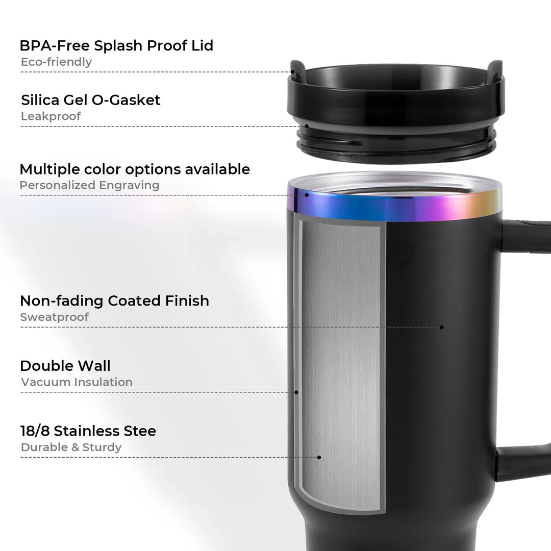 Stainless Steel Tumbler with Removable Handle