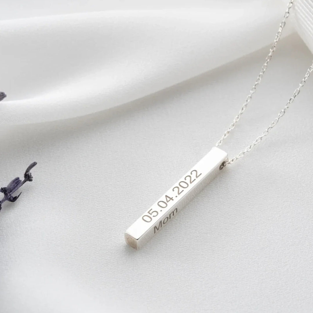 Stainless Steel Vertical Bar Necklace