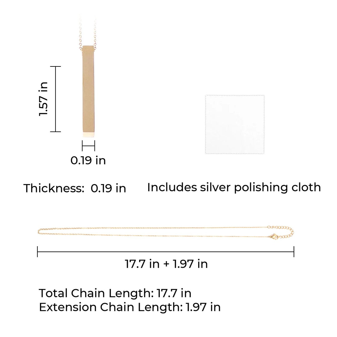 Stainless Steel Vertical Bar Necklace