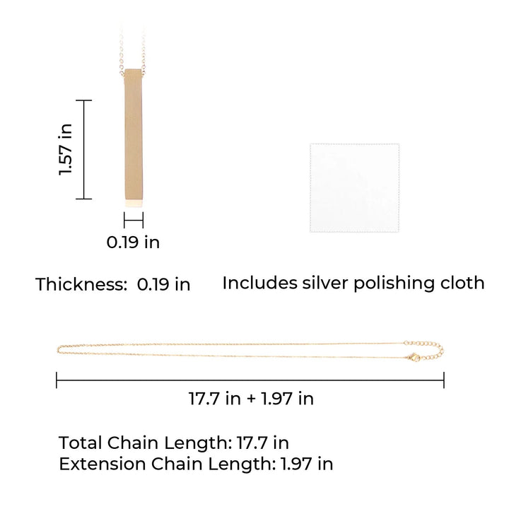 Stainless Steel Vertical Bar Necklace