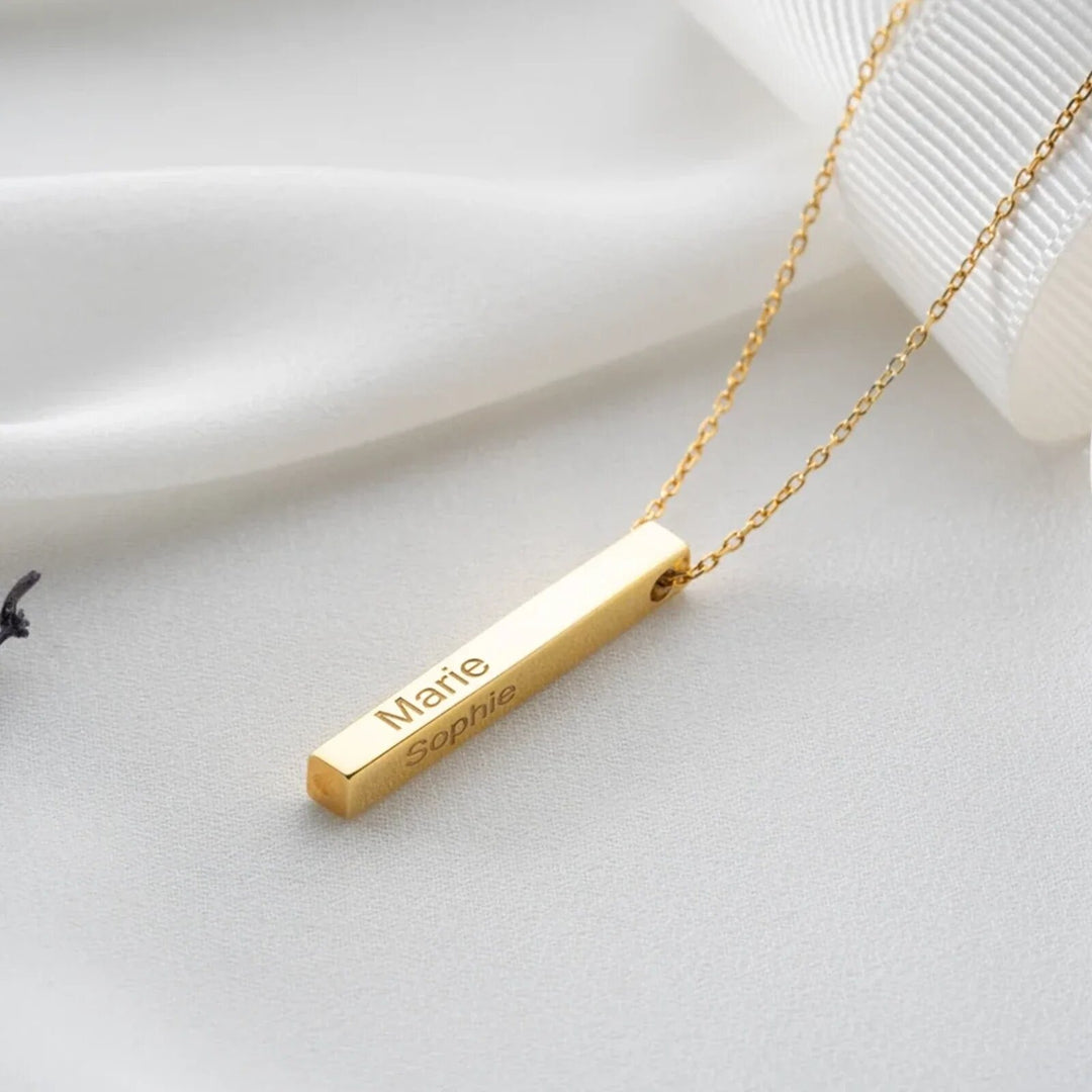 Stainless Steel Vertical Bar Necklace