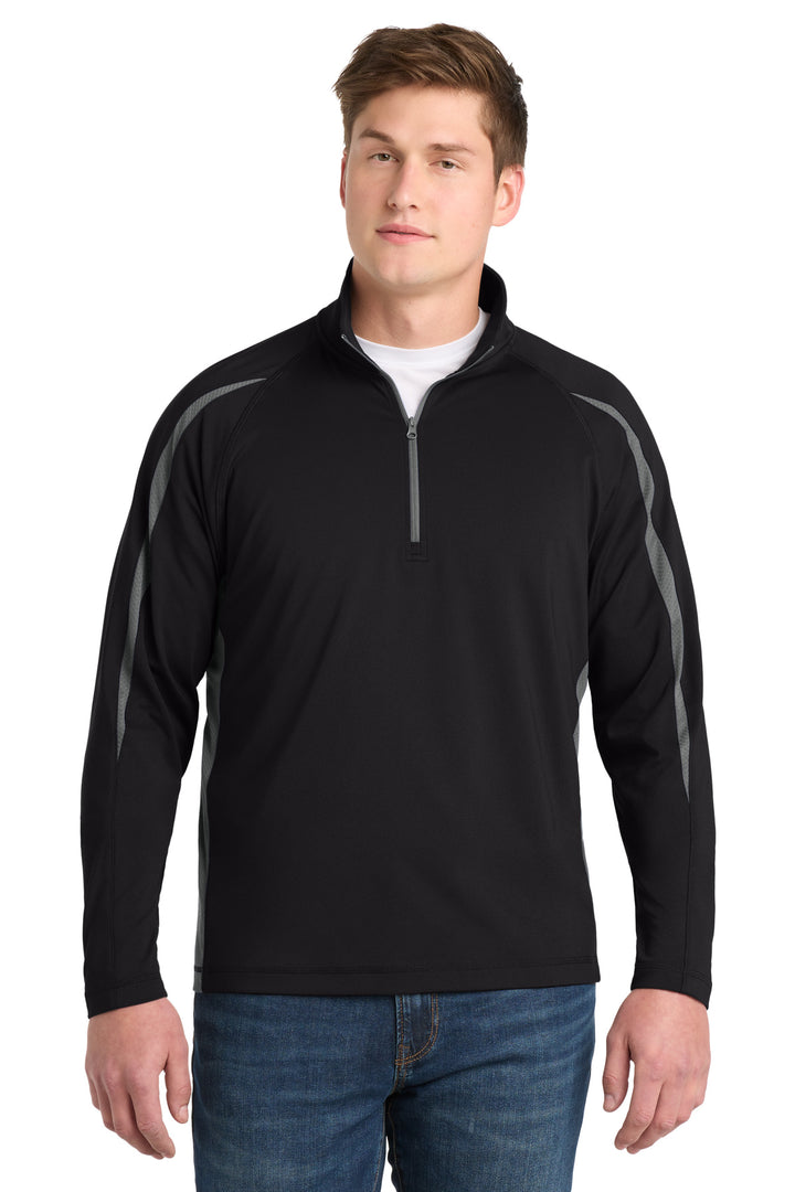 Sport-Tek® Sport-Wick® Stretch 1/2-Zip Colorblock Pullover. ST851