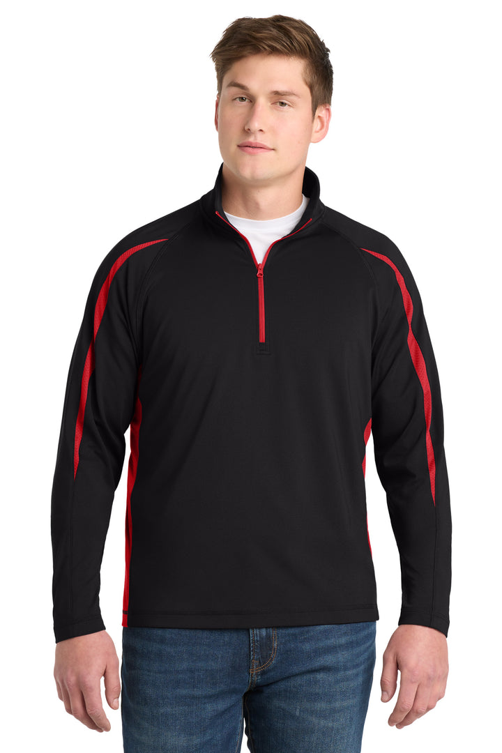 Sport-Tek® Sport-Wick® Stretch 1/2-Zip Colorblock Pullover. ST851
