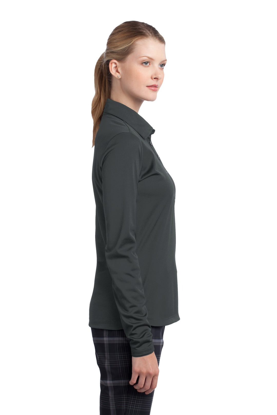 Anthracite Nike Women's Long Sleeve Dri-FIT Stretch Tech Polo. 545322