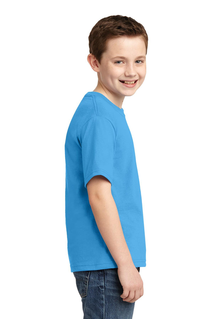Aquatic Blue Jerzees - Youth Dri-Power 50/50 Cotton/Poly T-Shirt. 29B