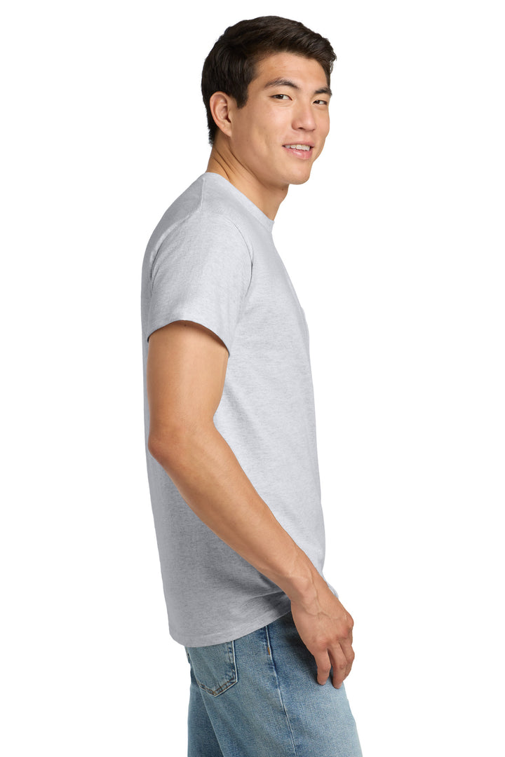 Ash Gildan - Ultra Cotton 100% US Cotton T-Shirt with Pocket. 2300