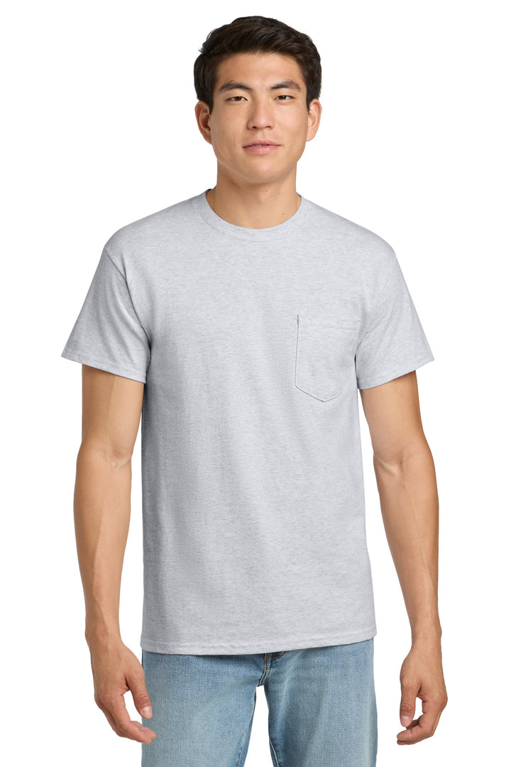 Ash Gildan - Ultra Cotton 100% US Cotton T-Shirt with Pocket. 2300