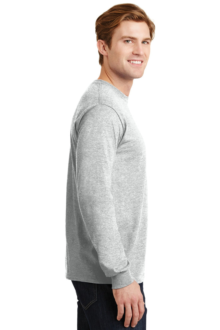 Ash Grey Gildan - DryBlend 50 Cotton/50 Poly Long Sleeve T-Shirt. 8400