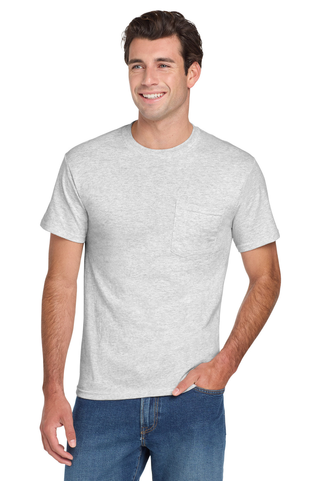 Ash Jerzees - Dri-Power 50/50 Cotton/Poly Pocket T-Shirt. 29MP