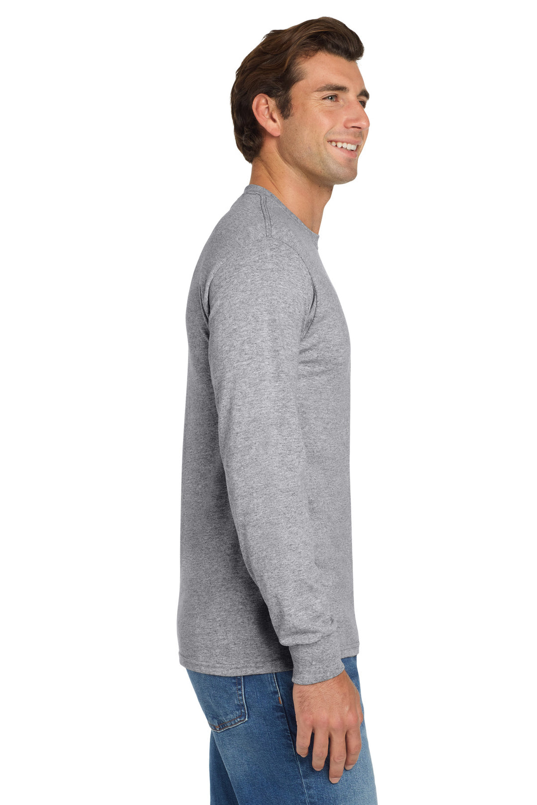 AthlHthr Jerzees - Dri-Power 50/50 Cotton/Poly Long Sleeve T-Shirt. 29LS