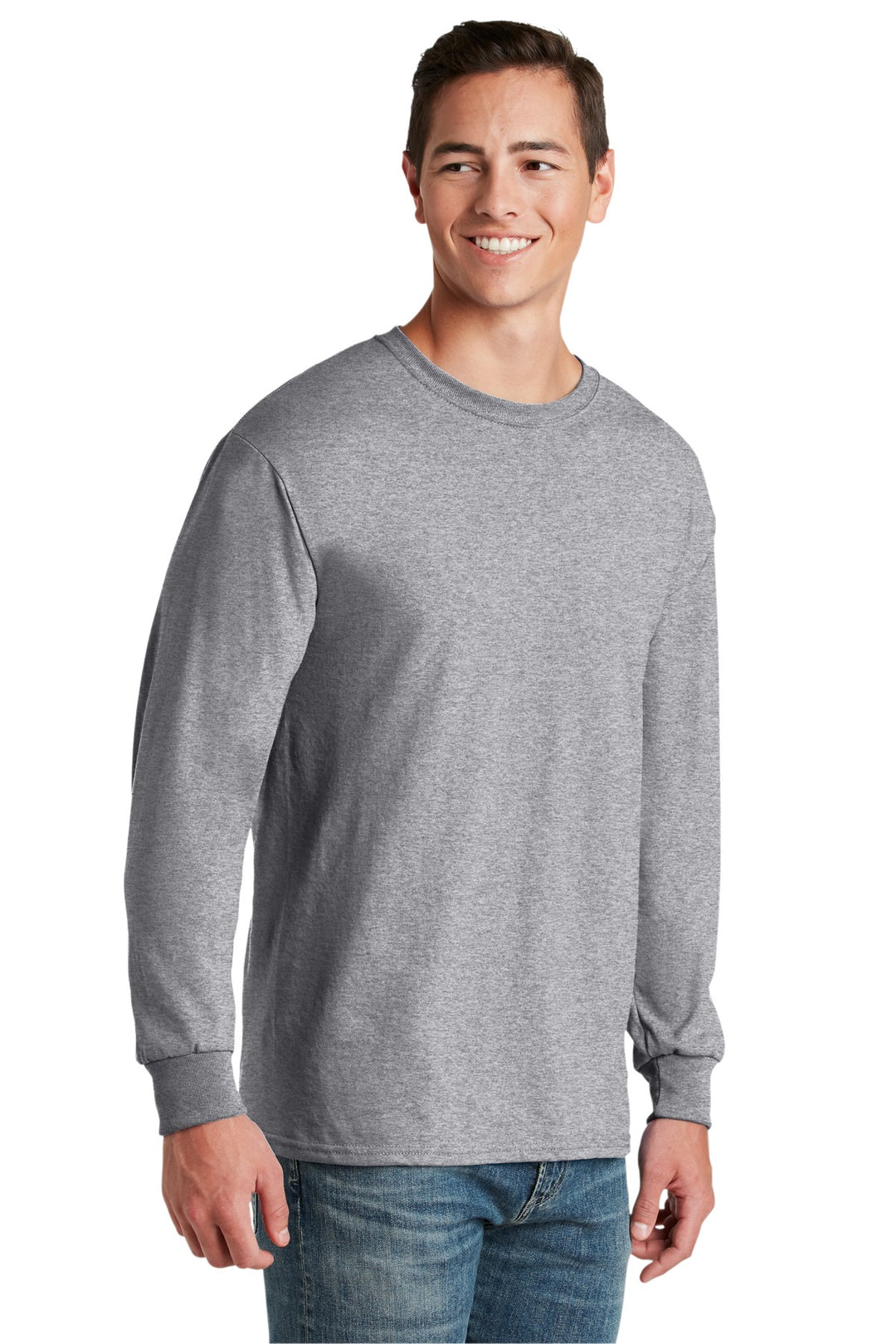 AthlHthr Jerzees - Dri-Power 50/50 Cotton/Poly Long Sleeve T-Shirt. 29LS