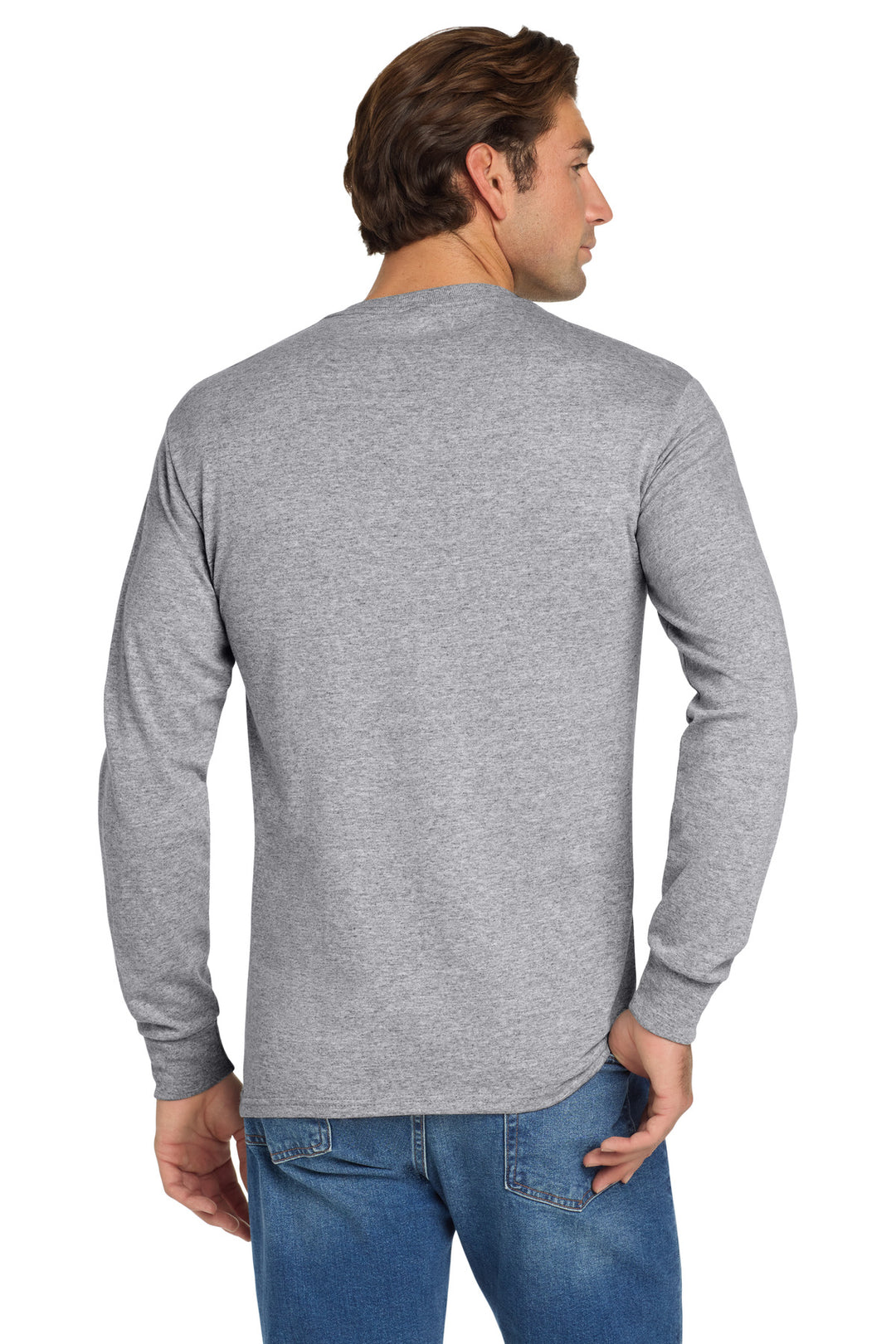 AthlHthr Jerzees - Dri-Power 50/50 Cotton/Poly Long Sleeve T-Shirt. 29LS