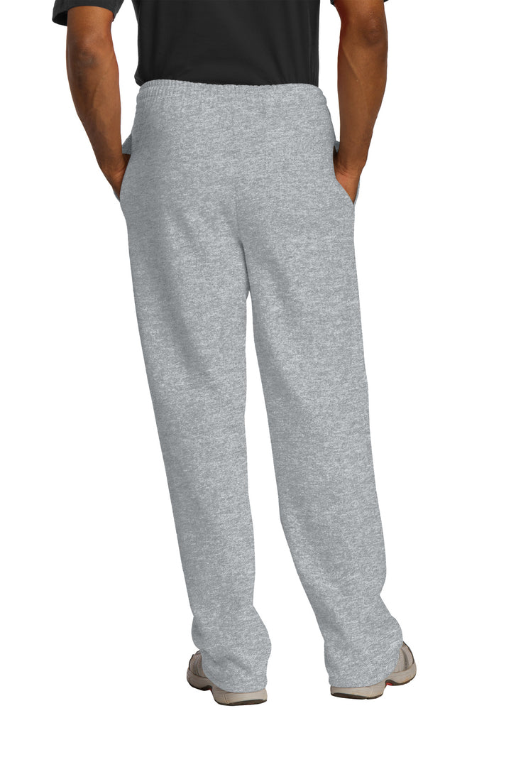 AthlHthr Jerzees NuBlend Open Bottom Pant with Pockets. 974MP