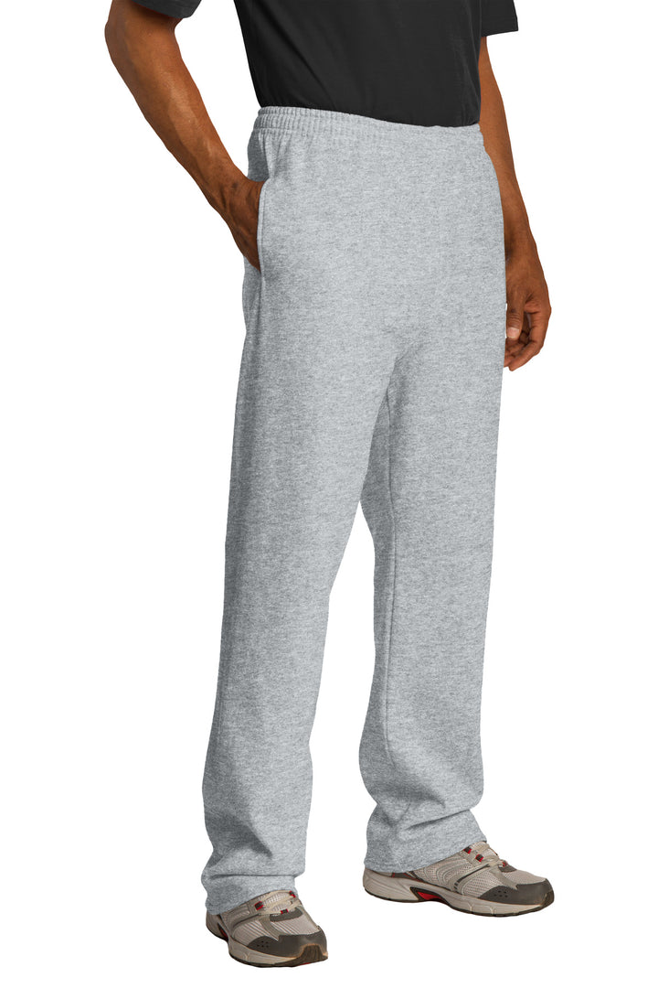 AthlHthr Jerzees NuBlend Open Bottom Pant with Pockets. 974MP