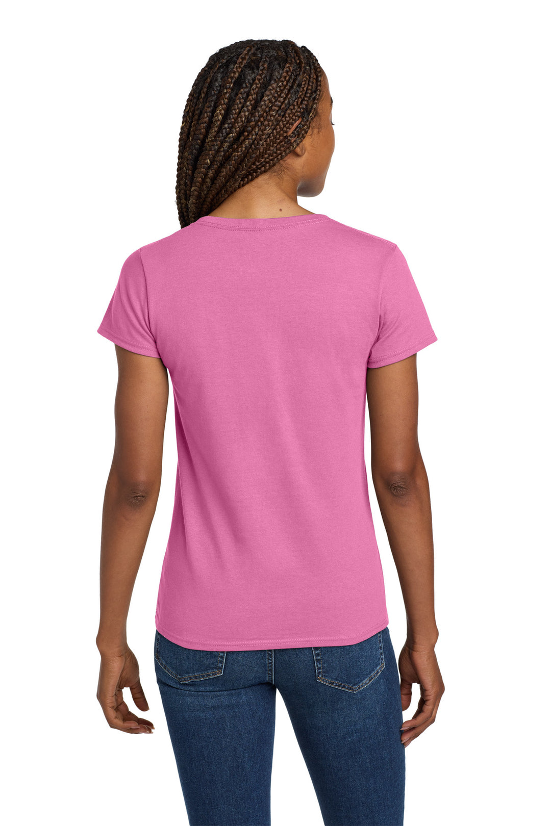 Azalea Gildan Women's Heavy Cotton 100% Cotton V-Neck T-Shirt. 5V00L