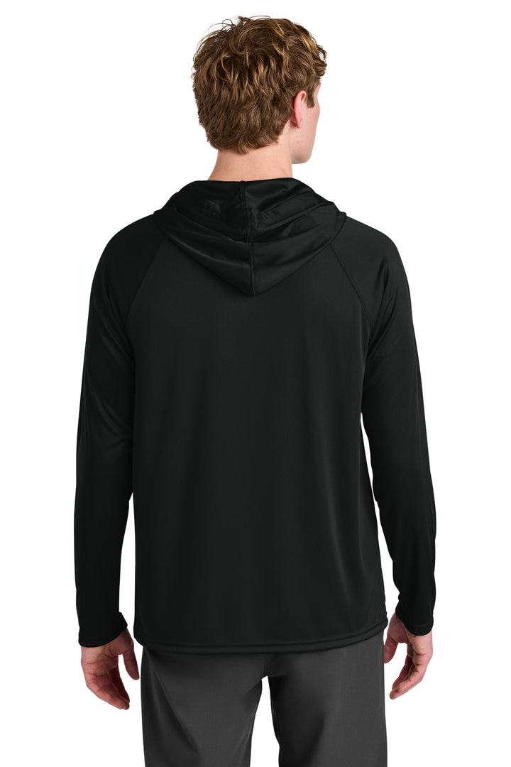 Black A4 Cooling Performance Long Sleeve Hooded Tee A4N3409