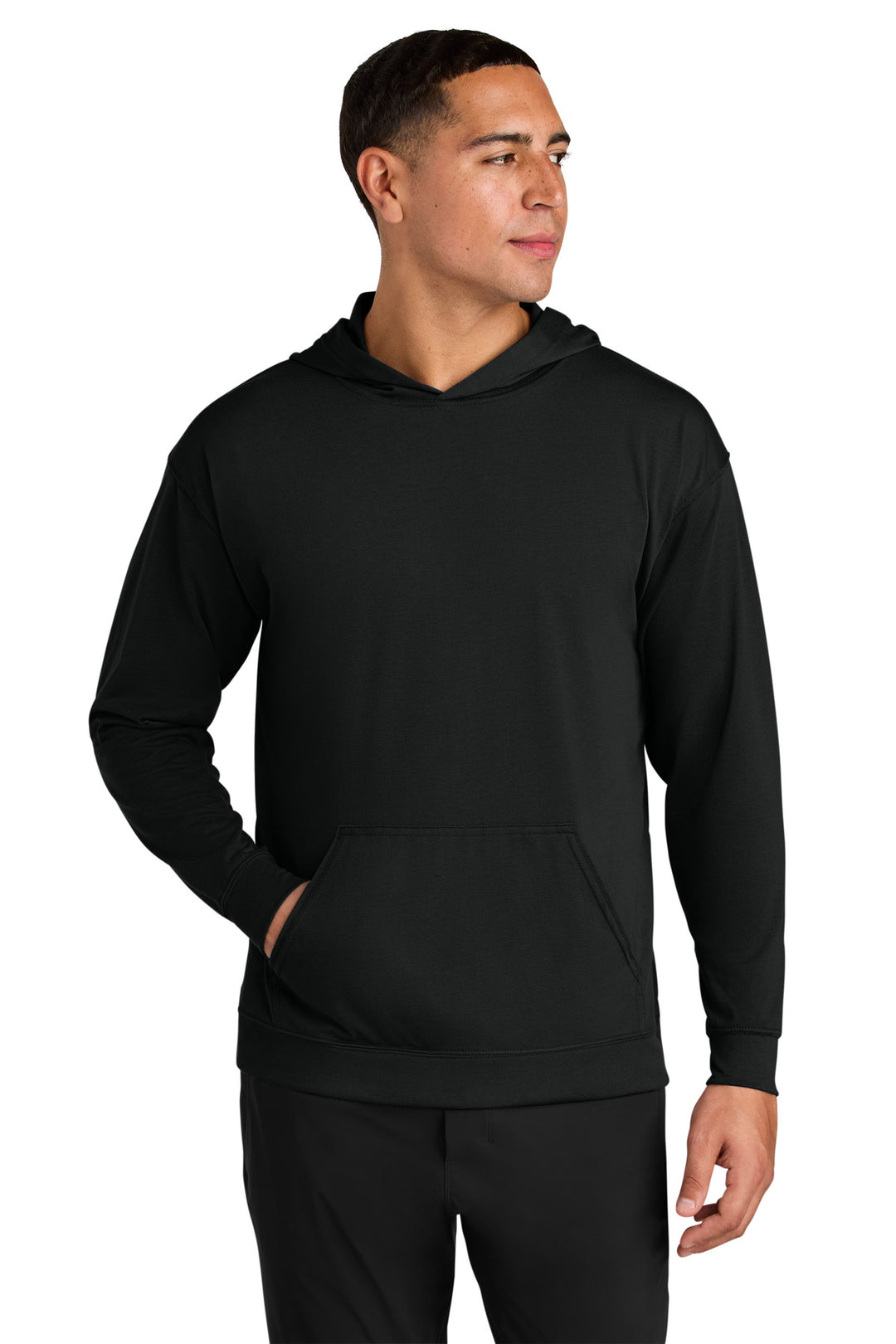 Black A4 Softek Long Sleeve Hooded Tee A4N3528