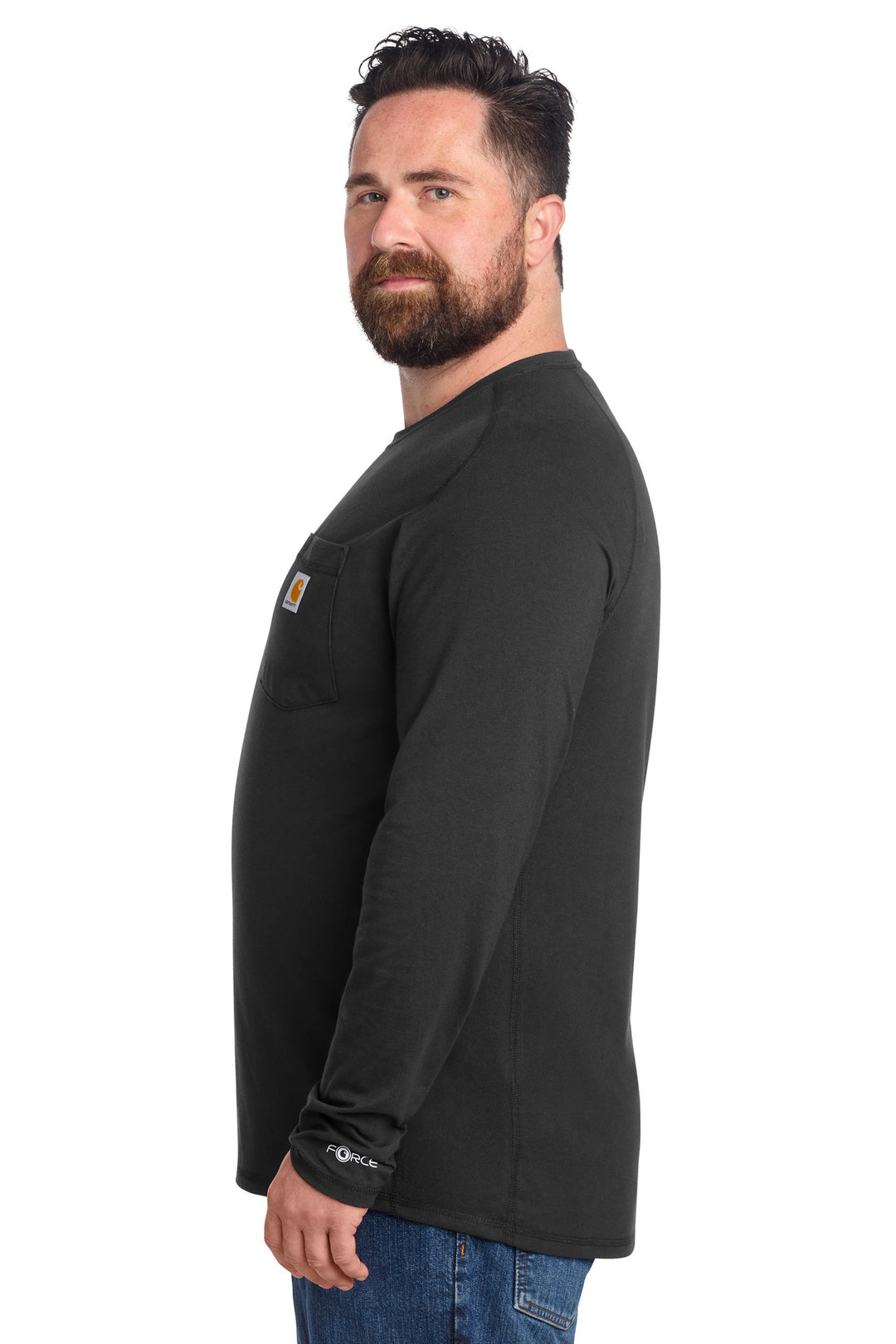 Black Carhartt Force Long Sleeve Pocket T-Shirt CT106656
