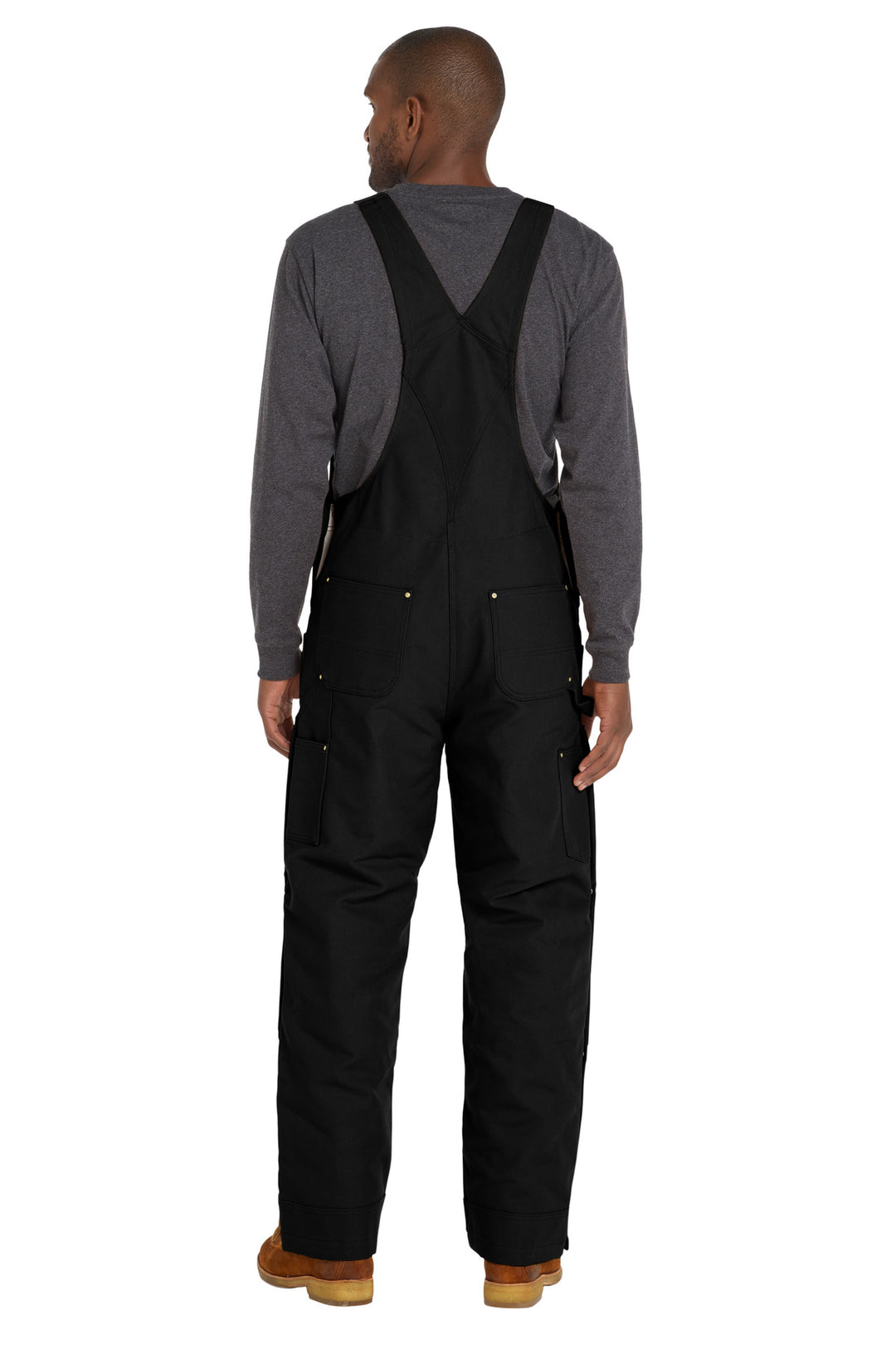 Black Carhartt Short Firm Duck Insulated Bib Overalls CTS106672