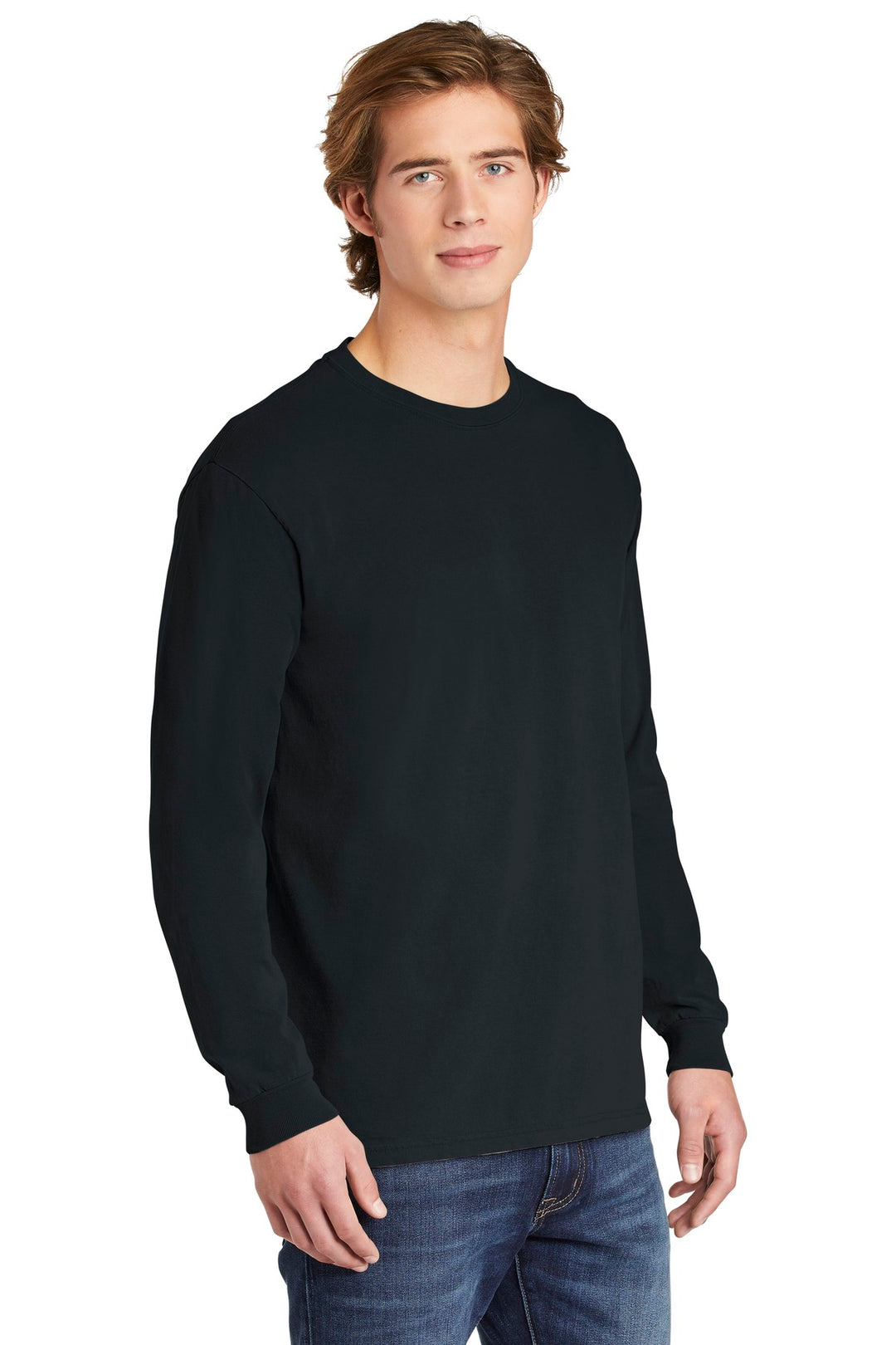 Black COMFORT COLORS Heavyweight Ring Spun Long Sleeve Tee. 6014