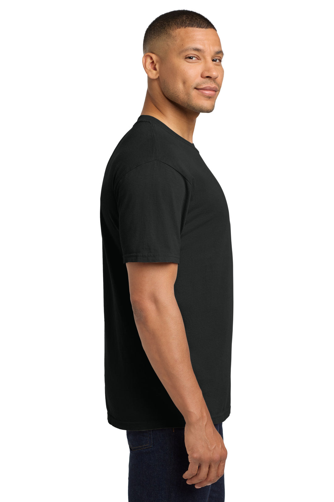 Black COMFORT COLORS Heavyweight Ring Spun Pocket Tee. 6030