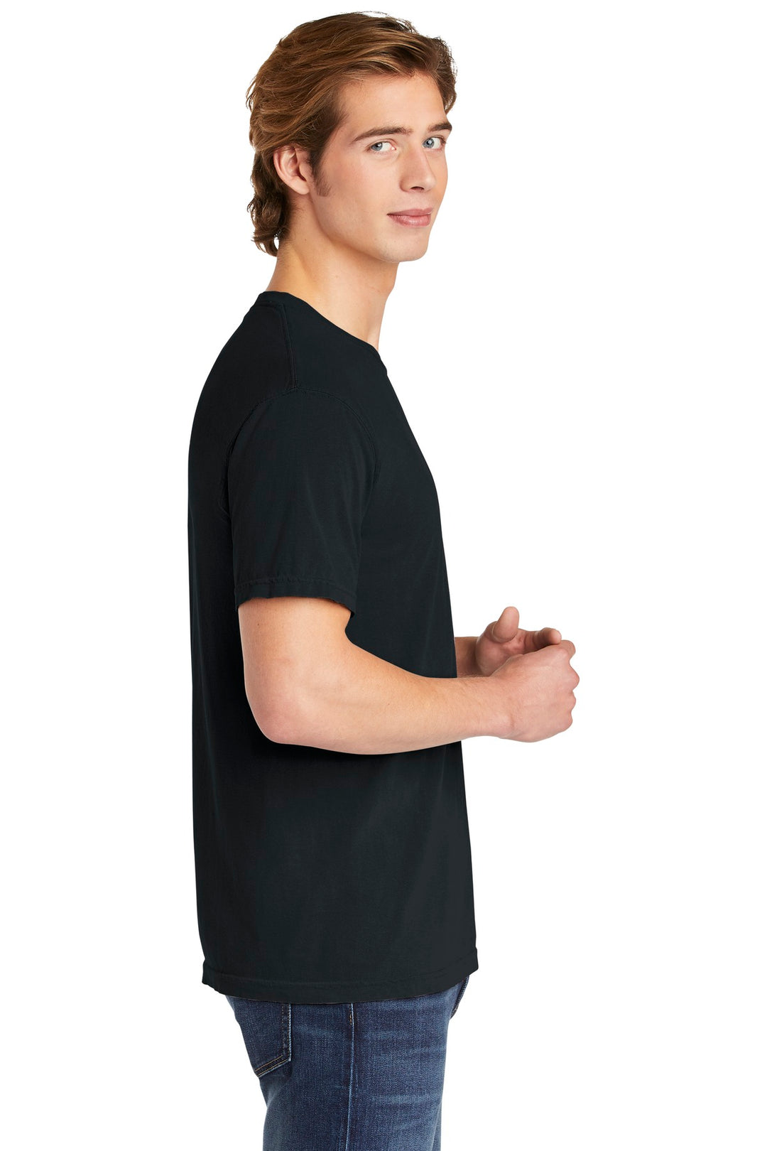 Black COMFORT COLORS Heavyweight Ring Spun Tee. 1717