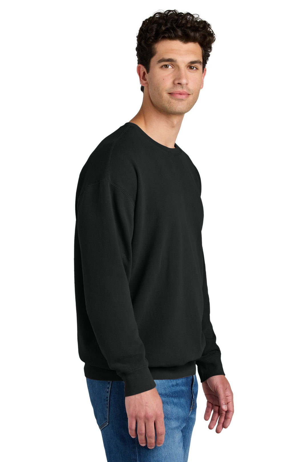 Black Comfort Colors Lightweight Crewneck Sweatshirt 1466