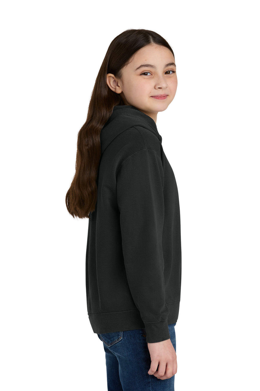 Black Comfort Colors Youth Lightweight Hooded Sweatshirt 1467Y