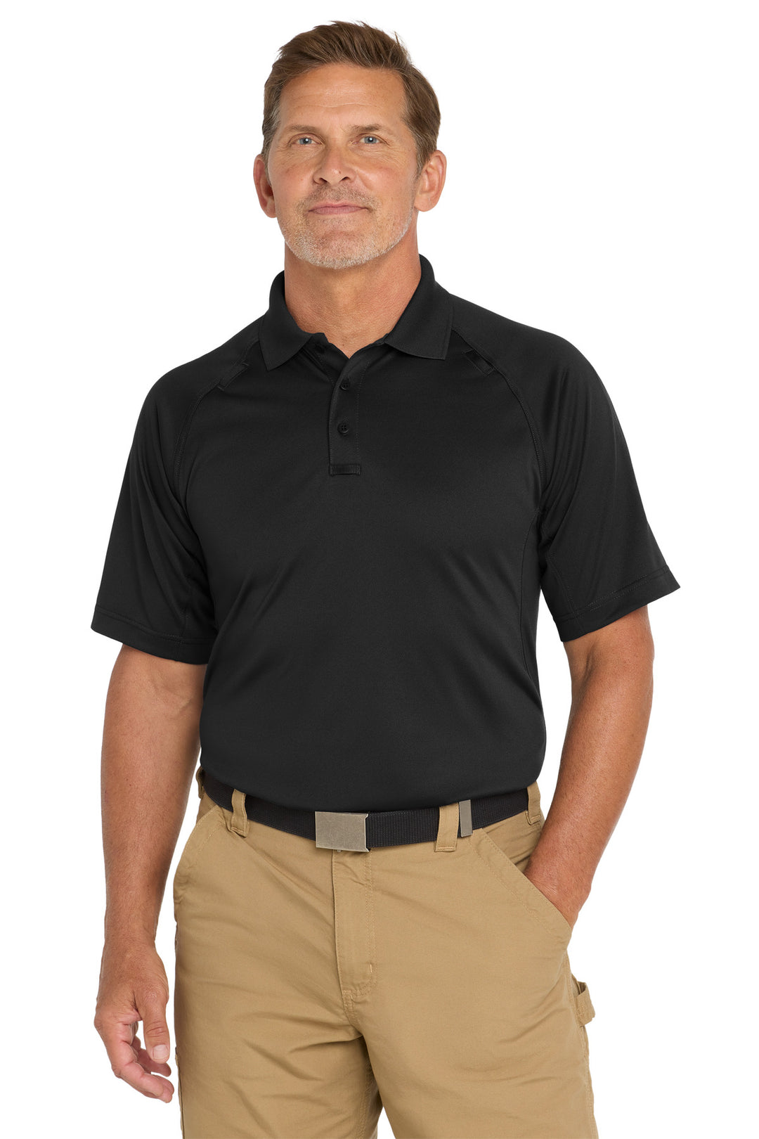 Black CornerStone Tall Select Snag-Proof Tactical Polo. TLCS410