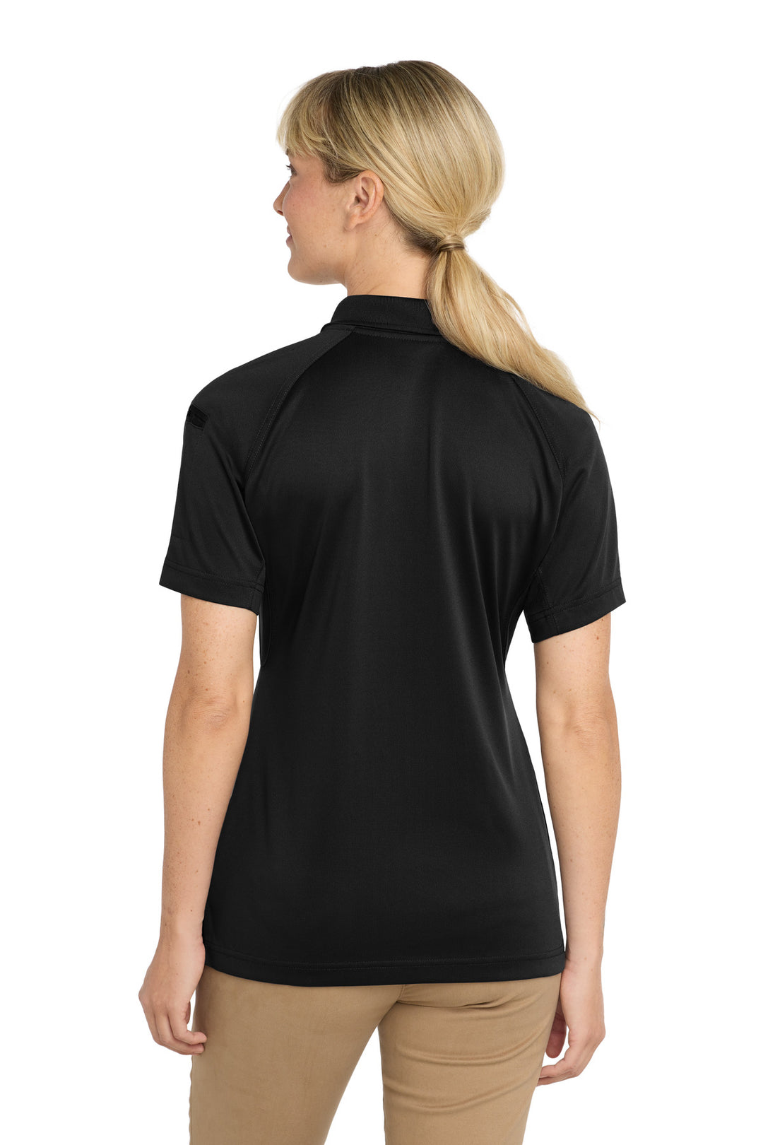 Black CornerStone Women's Select Snag-Proof Tactical Polo. CS411