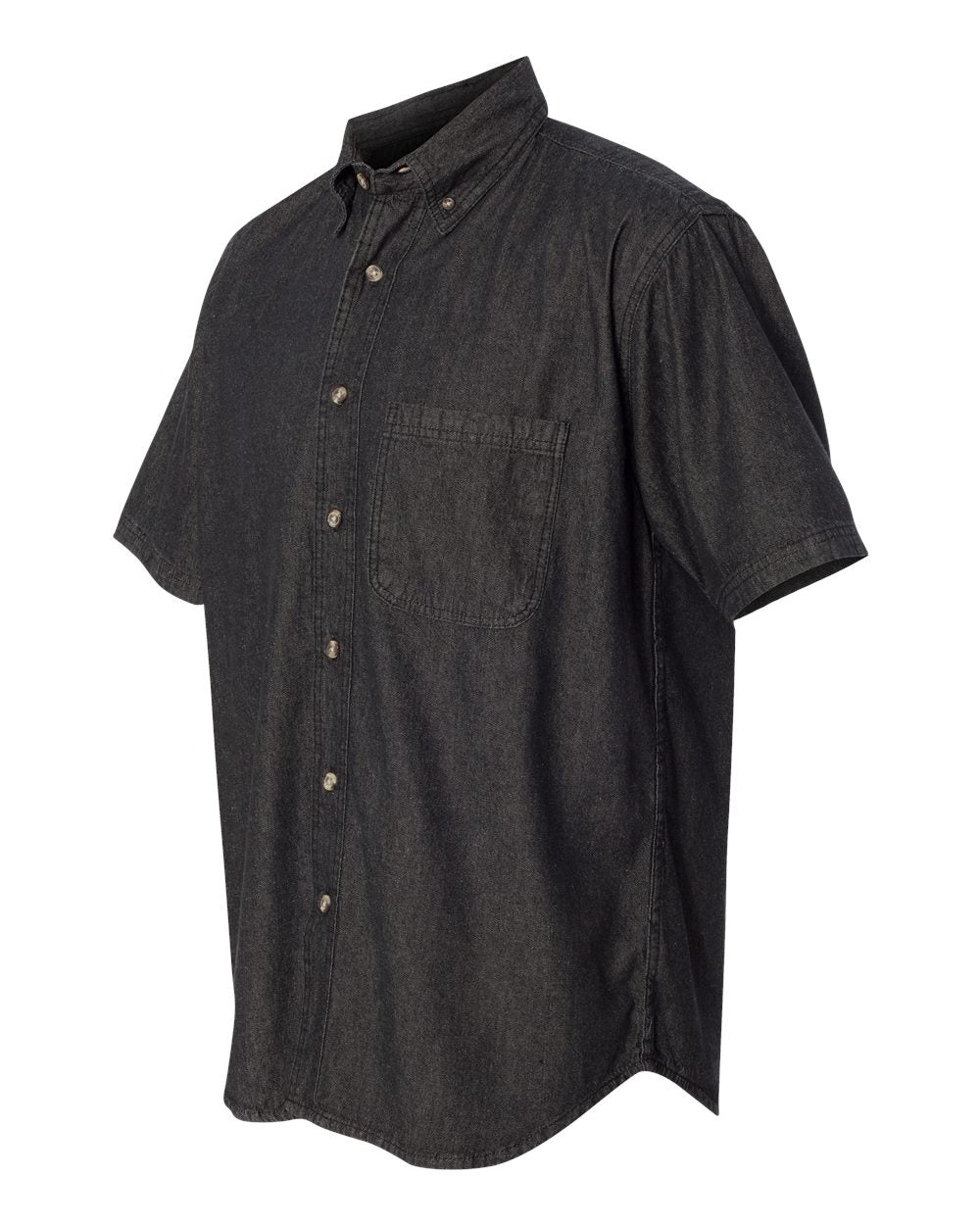 Black Denim Denim Short Sleeve Shirt - 0211