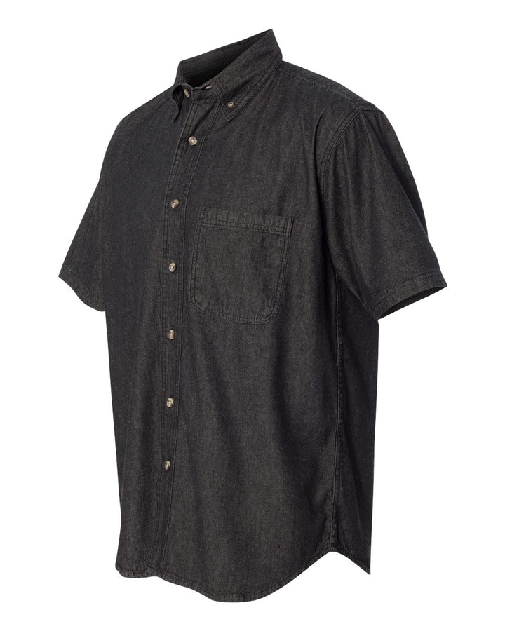 Black Denim Denim Short Sleeve Shirt - 0211