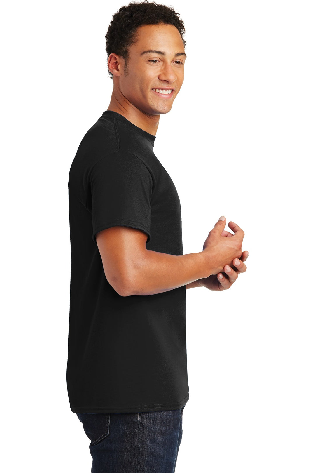 Black Gildan DryBlend 50 Cotton/50 Poly T-Shirt. 8000