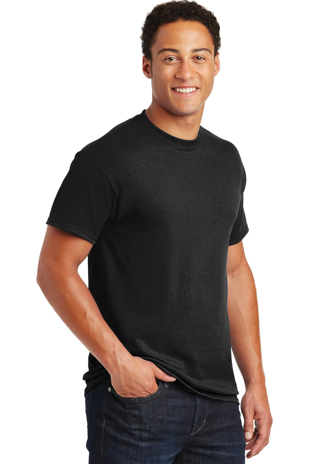 Black Gildan DryBlend 50 Cotton/50 Poly T-Shirt. 8000