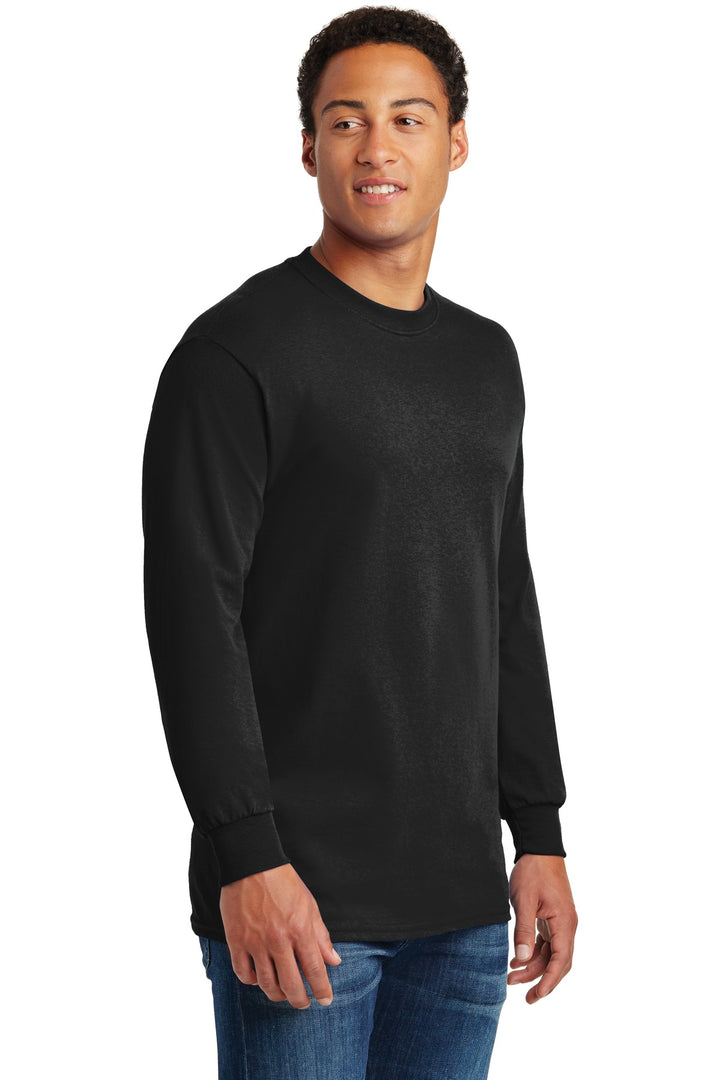 Black Gildan - Heavy Cotton 100% Cotton Long Sleeve T-Shirt. 5400