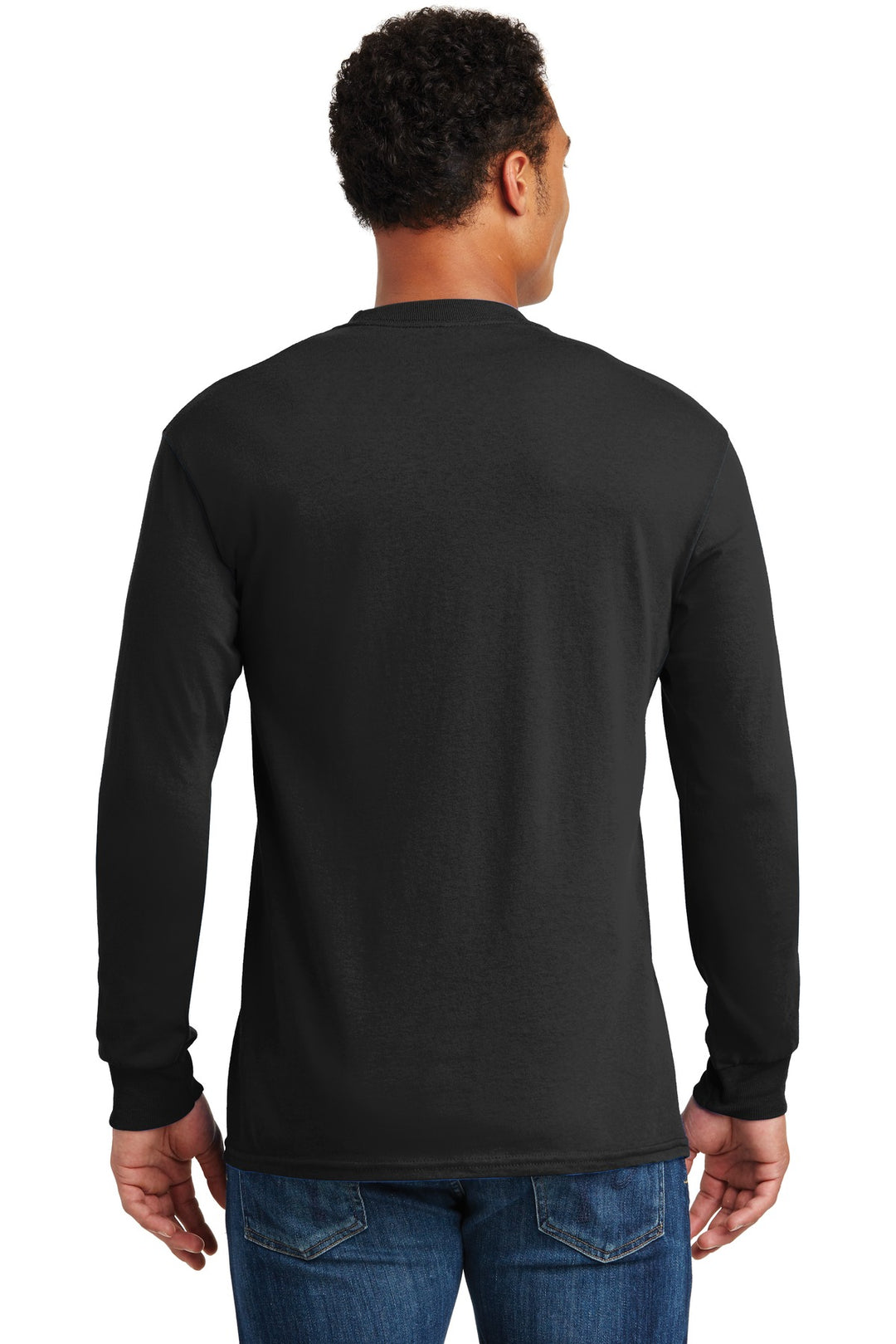 Black Gildan - Heavy Cotton 100% Cotton Long Sleeve T-Shirt. 5400