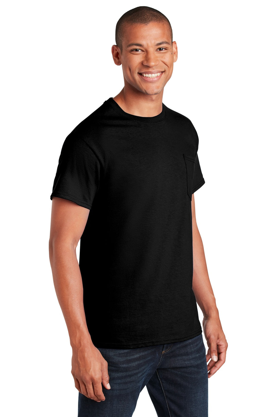 Black Gildan - Ultra Cotton 100% US Cotton T-Shirt with Pocket. 2300