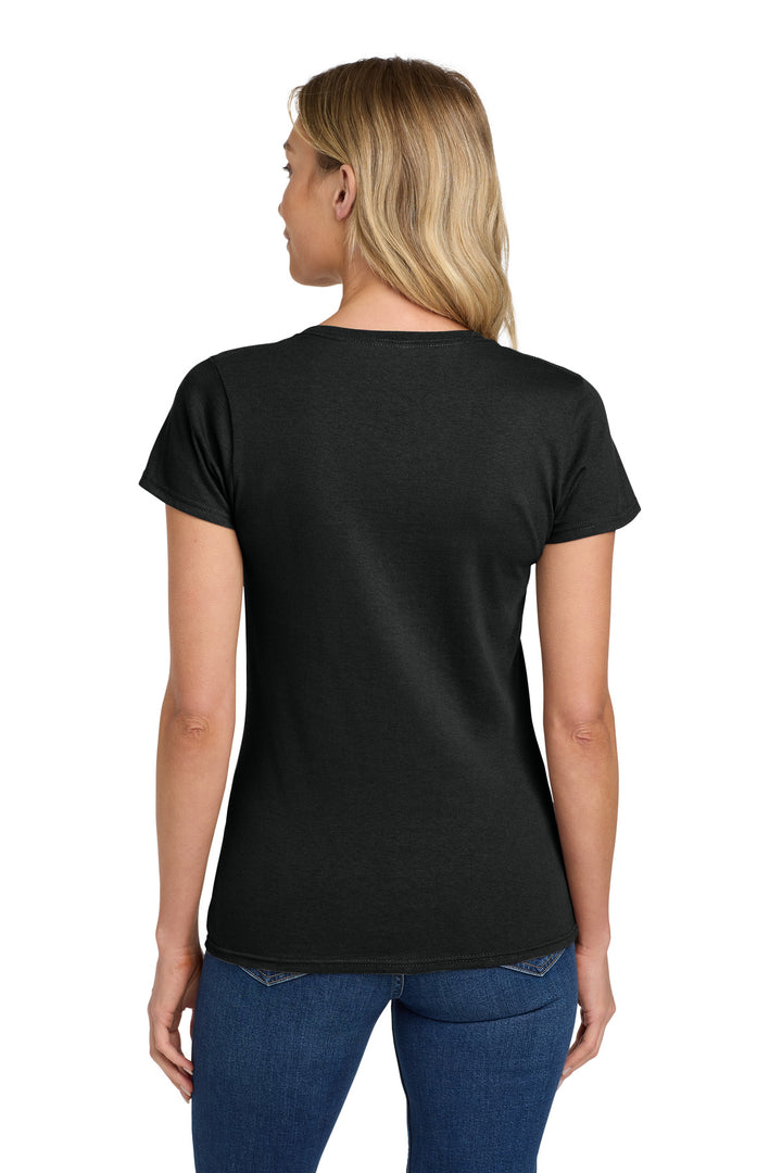 Black Gildan Women's Heavy Cotton 100% Cotton T-Shirt. 5000L