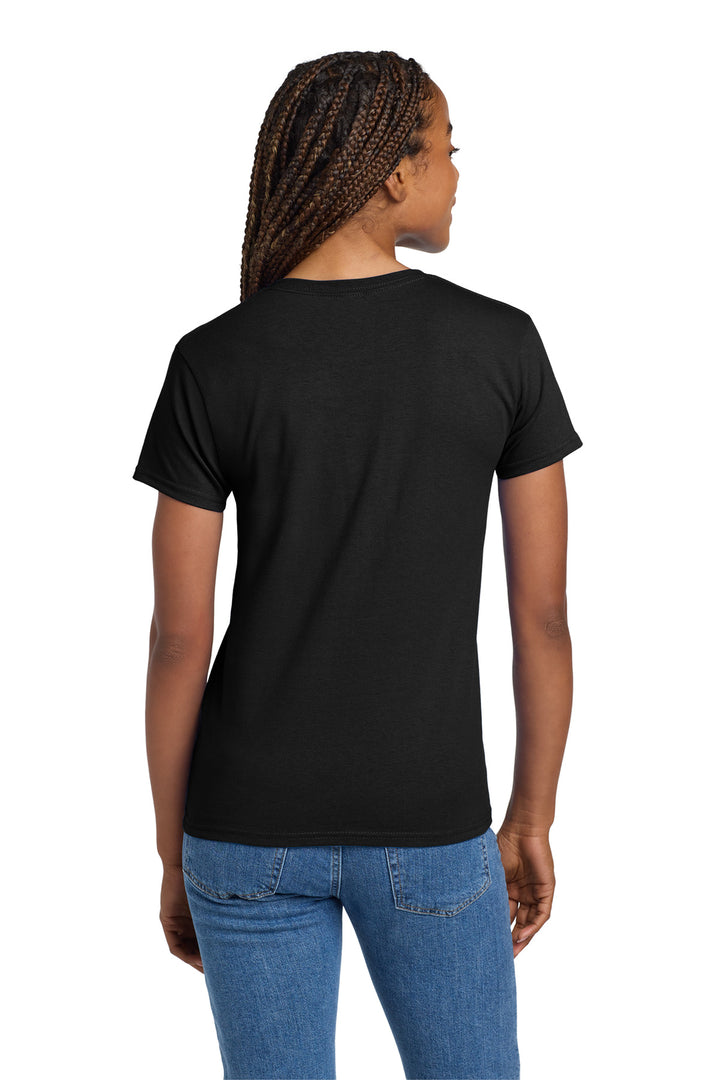 Black Gildan Women's Ultra Cotton 100% US Cotton T-Shirt. 2000L