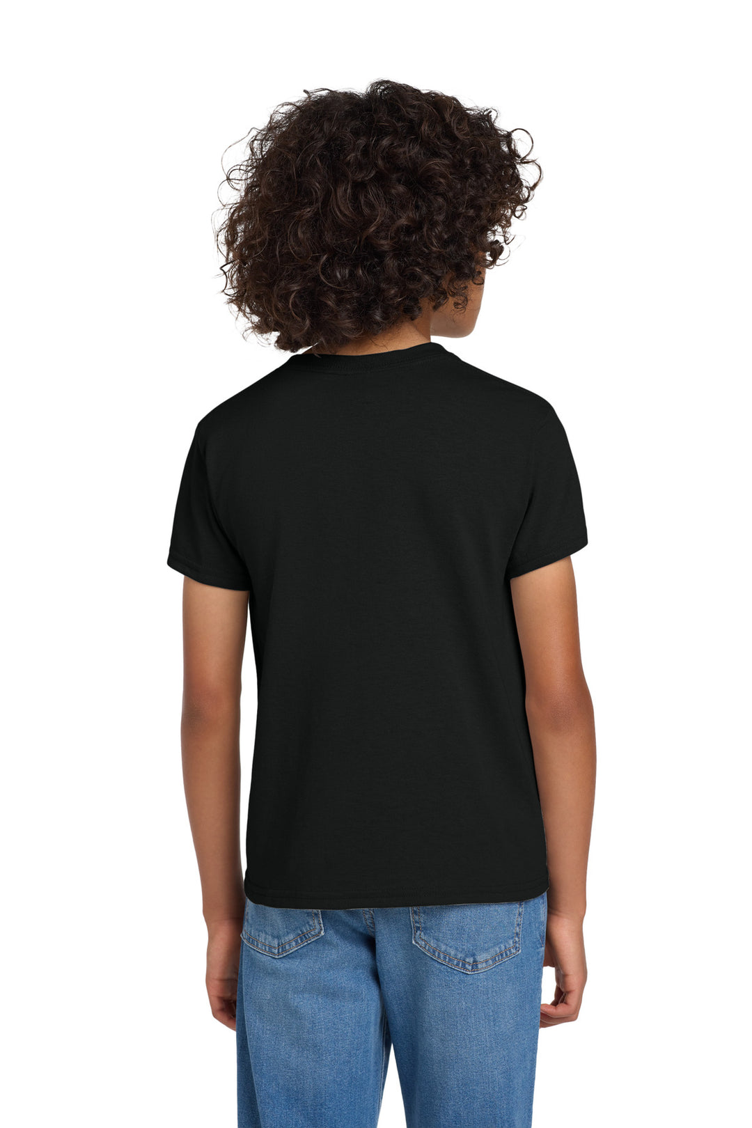 Black Gildan Youth DryBlend 50 Cotton/50 Poly T-Shirt. 8000B