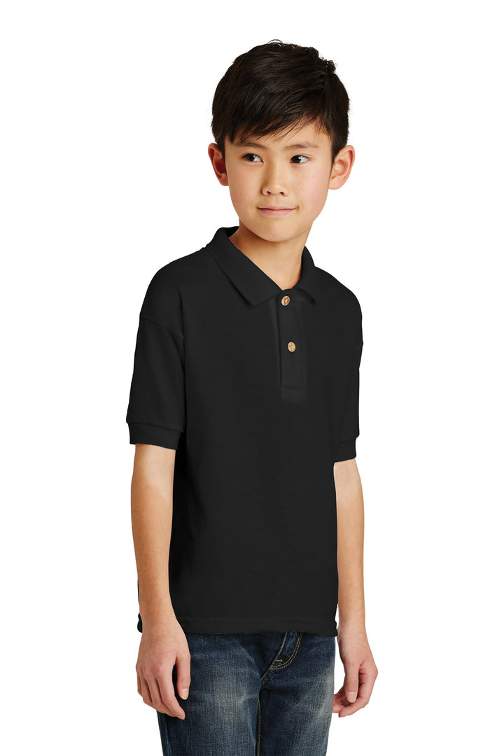 Black Gildan Youth DryBlend 6-Ounce Jersey Knit Sport Shirt. 8800B