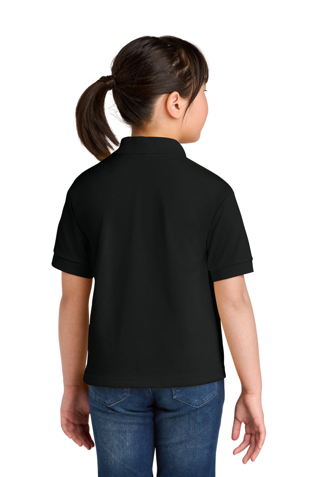 Black Gildan Youth DryBlend 6-Ounce Jersey Knit Sport Shirt. 8800B