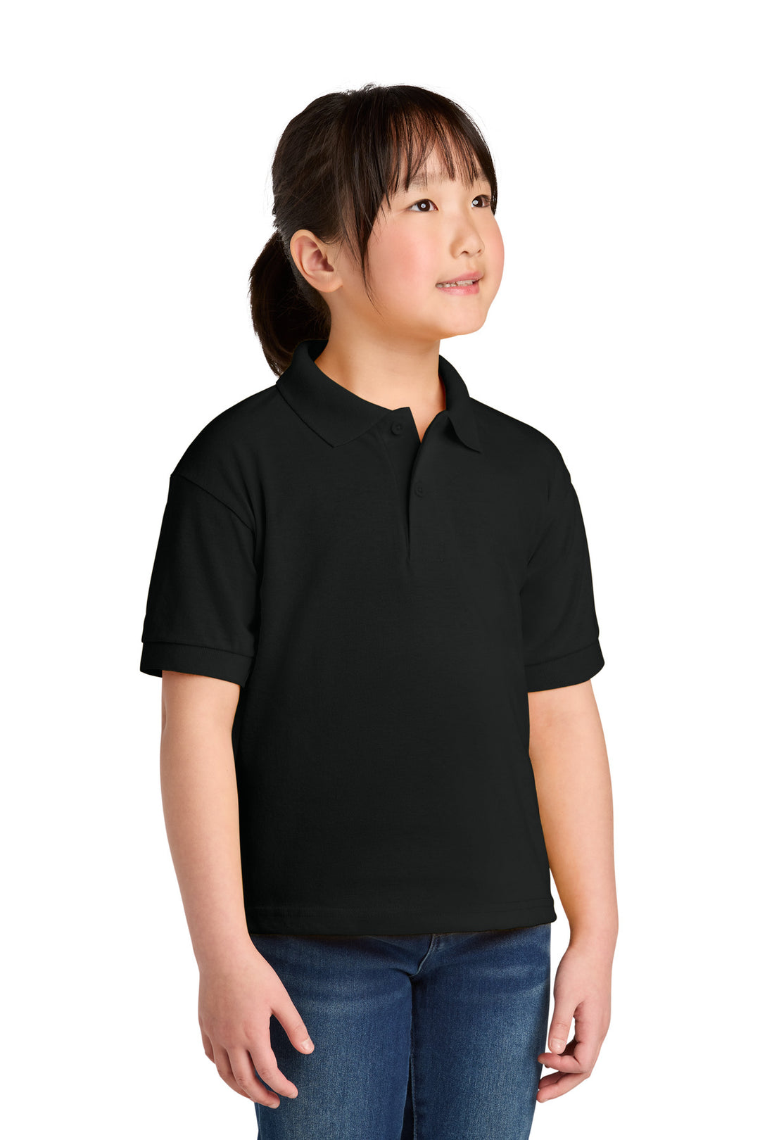 Black Gildan Youth DryBlend 6-Ounce Jersey Knit Sport Shirt. 8800B