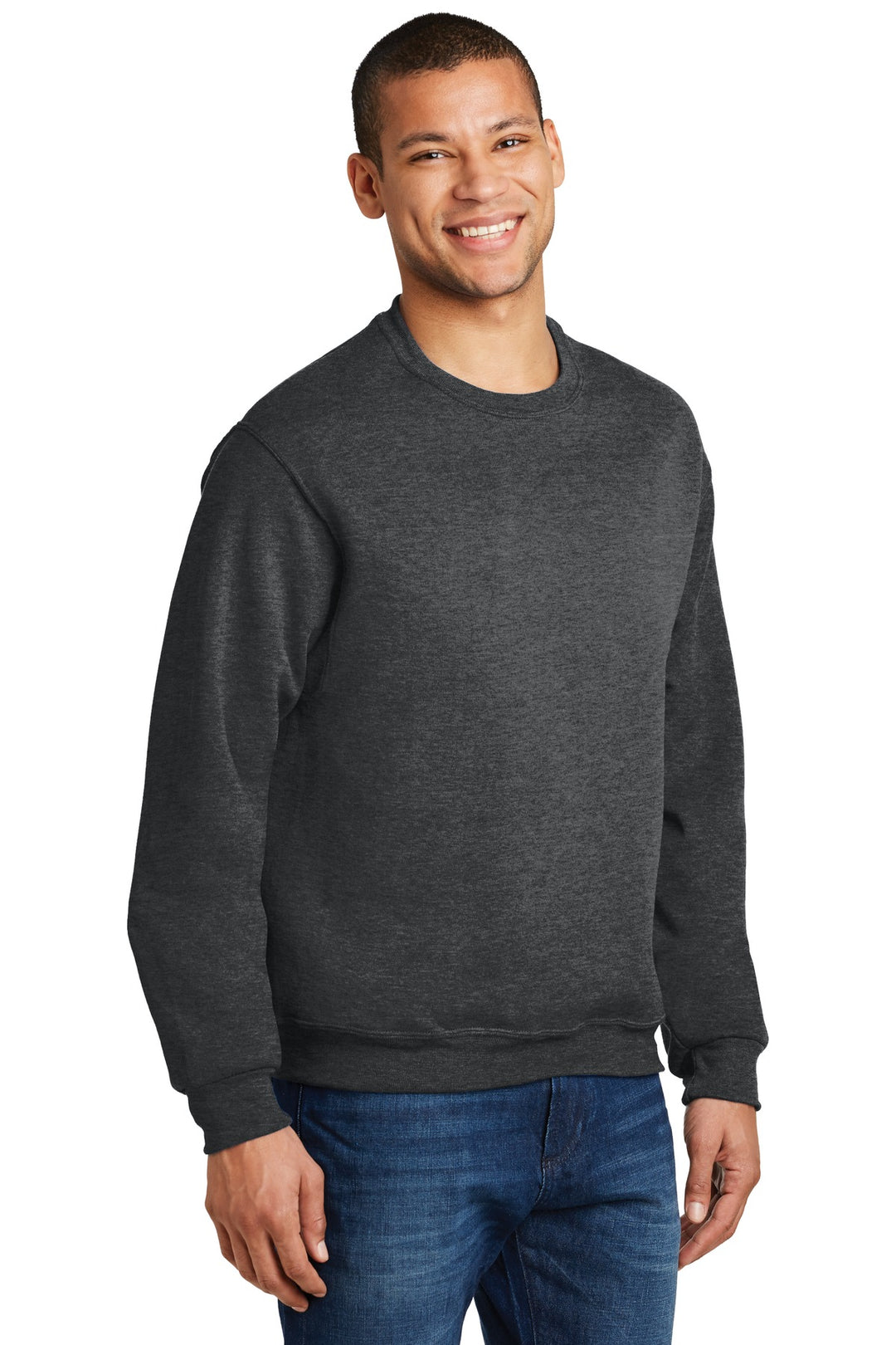 BLACK HEATHER Jerzees - NuBlend Crewneck Sweatshirt. 562M