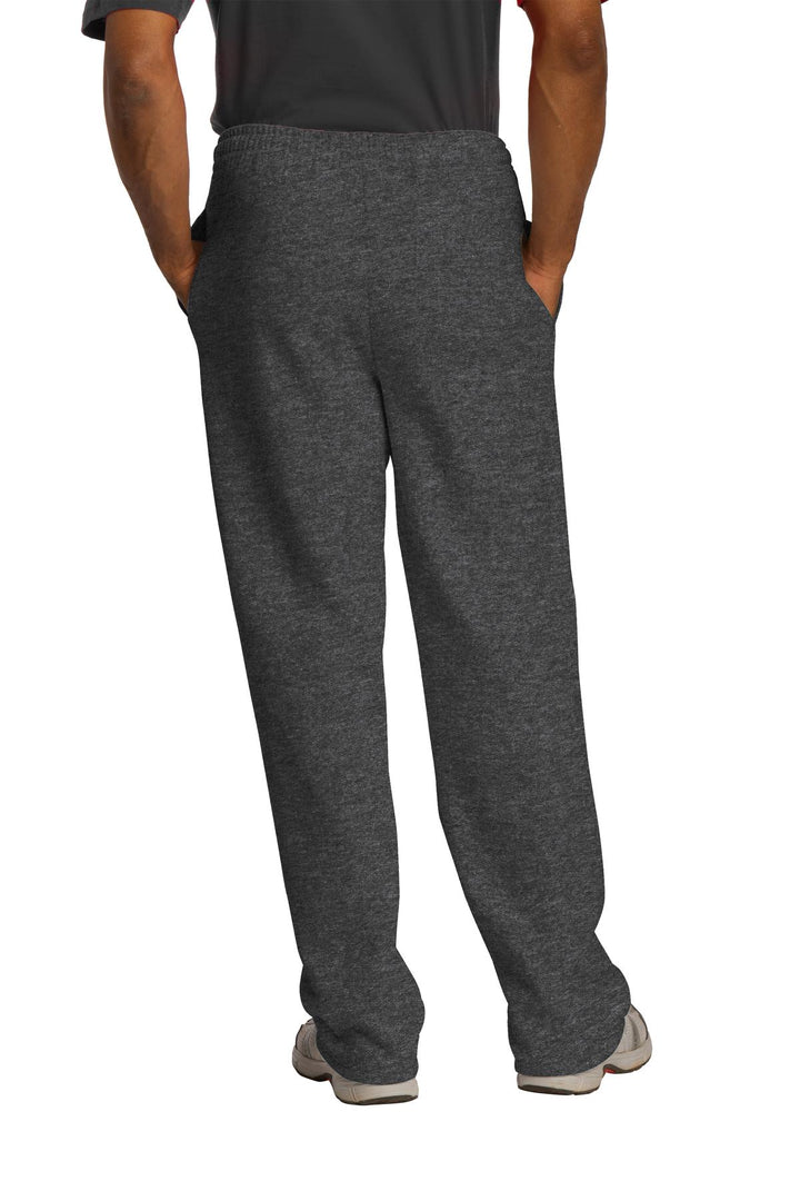Black Heather Jerzees NuBlend Open Bottom Pant with Pockets. 974MP