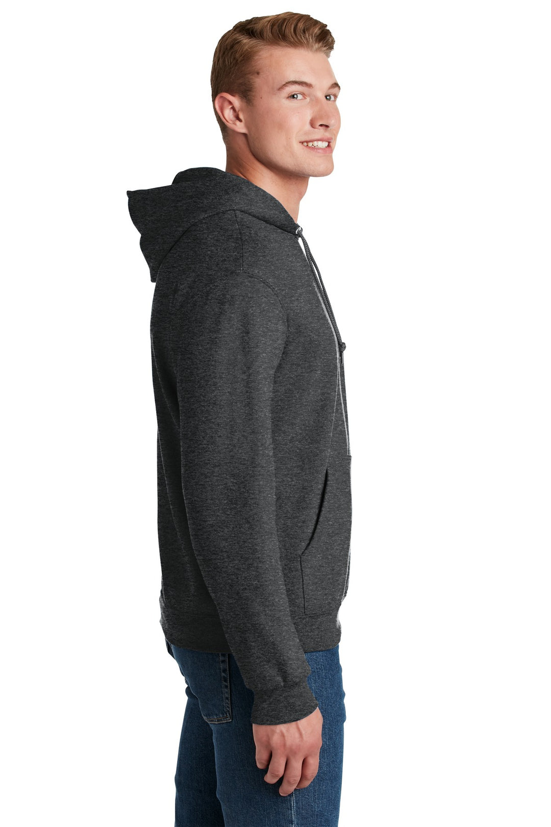 BLACK HEATHER Jerzees NuBlend Pullover Hooded Sweatshirt. 996M