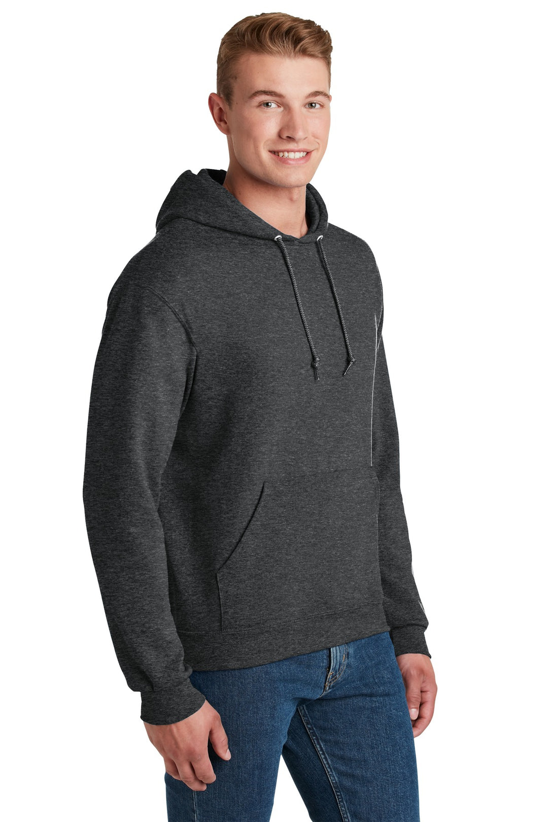 BLACK HEATHER Jerzees NuBlend Pullover Hooded Sweatshirt. 996M