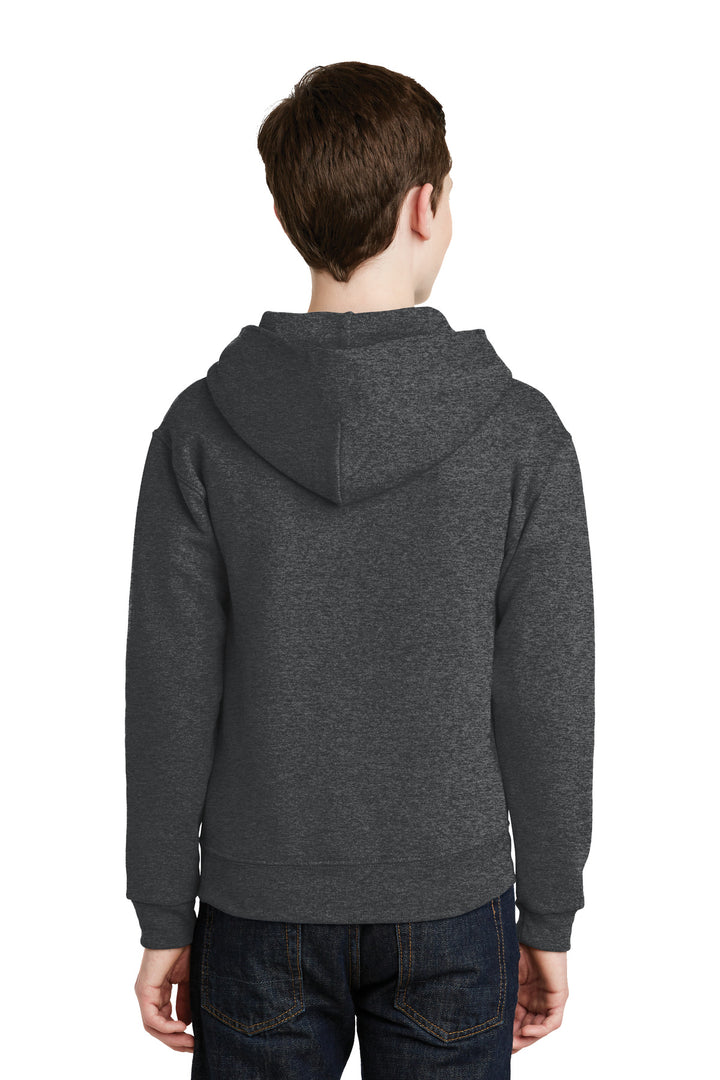 Black Heather Jerzees - Youth NuBlend Pullover Hooded Sweatshirt. 996Y